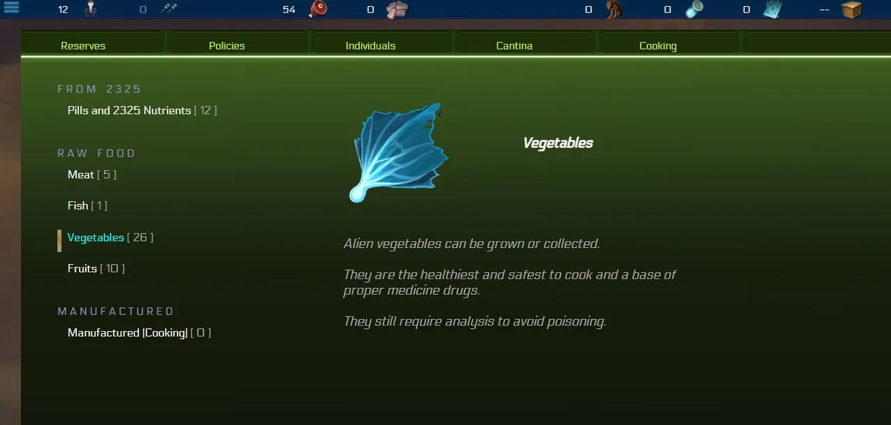 The coming food update gives access to food policies, food storage and to a new team setup.