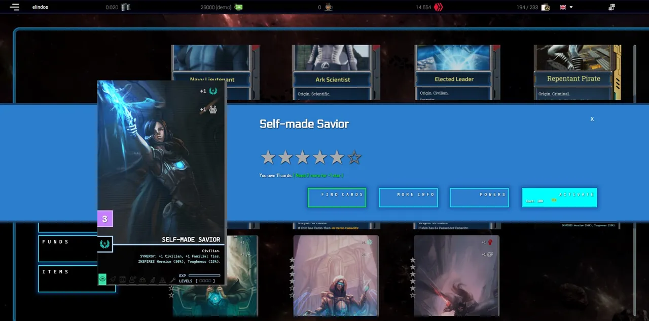 Factions cards have more stars available if you own more copies