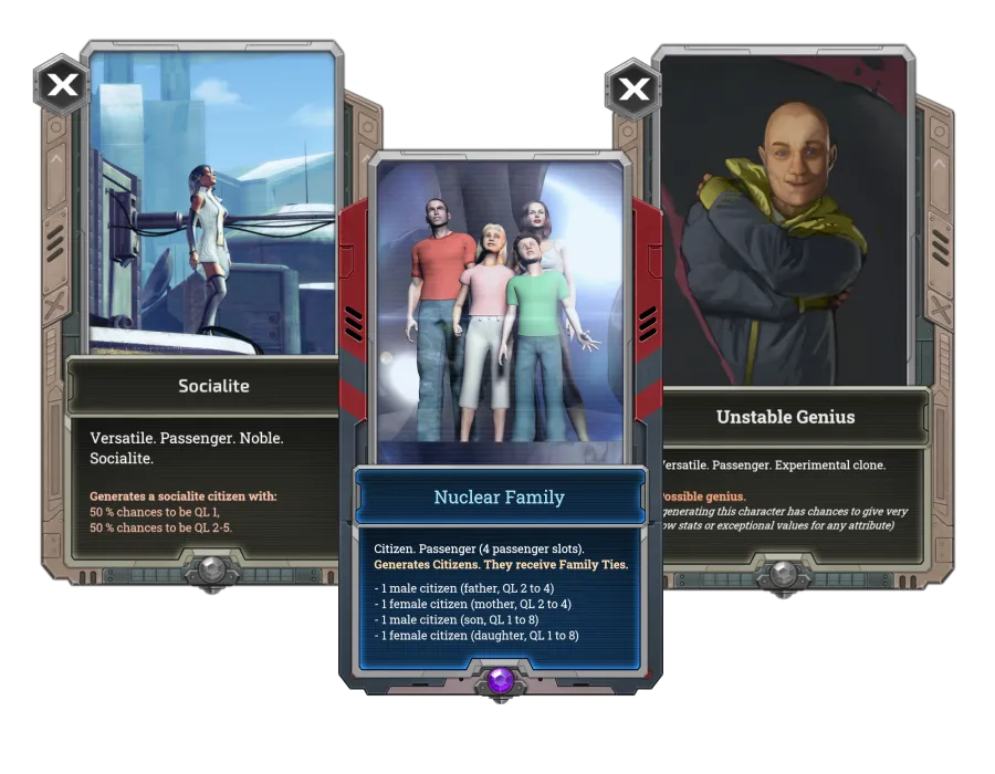 Some special citizens are generated from cards. There are six of them in alpha!