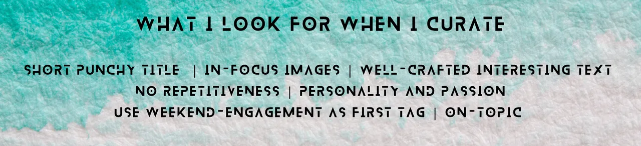 Short punchy title in-focus images well-crafted interesting text no repetitiveness personality and passion use weekend-engagement as first tag on-topic (1).png