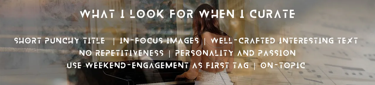 Short punchy title in-focus images well-crafted interesting text no repetitiveness personality and passion use weekend-engagement as first tag on-topic.png