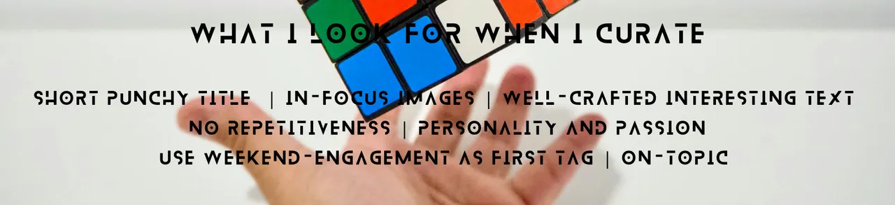 Short punchy title in-focus images well-crafted interesting text no repetitiveness personality and passion use weekend-engagement as first tag on-topic.png