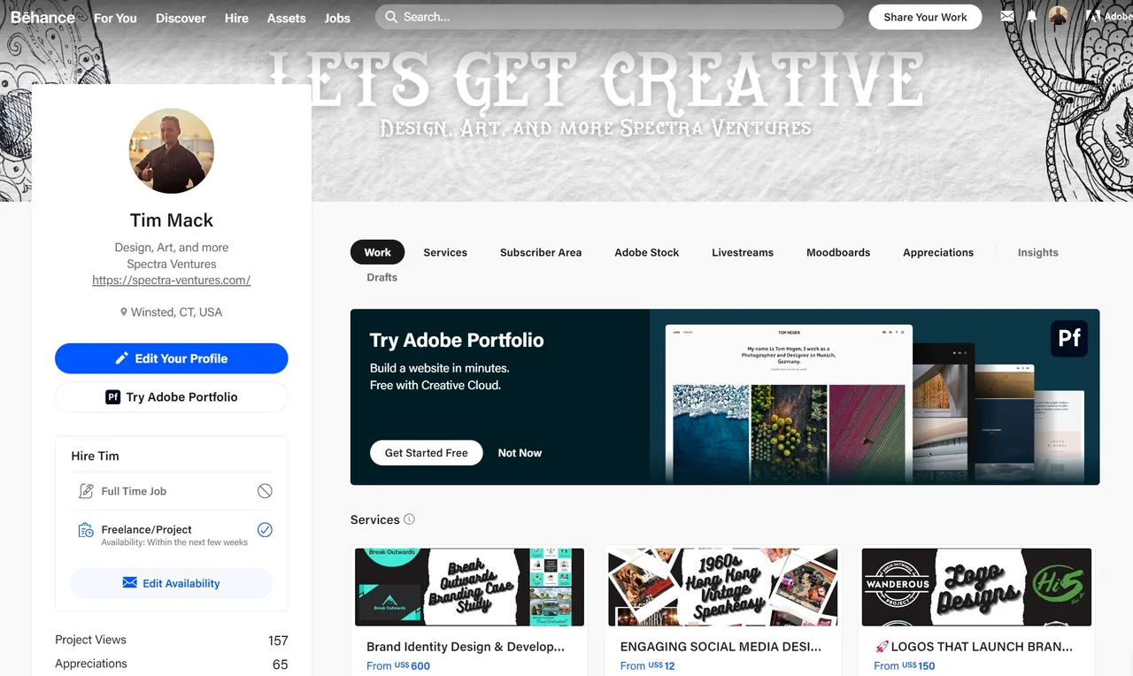 Your Profilo page