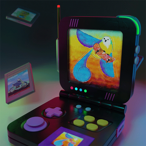 He Was A Sk8er Bird on ARTifact is rare digital art by Fabi Yamada available as part of ArtVndngMchn at NeftyBlocks https://neftyblocks.com/c/artvndngmchn/blends