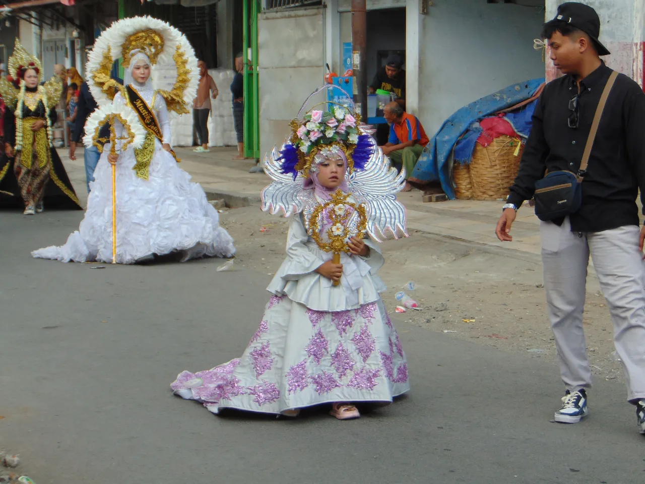 Little kids are often supervised because in case they get tired, they will be transported to another vehicle