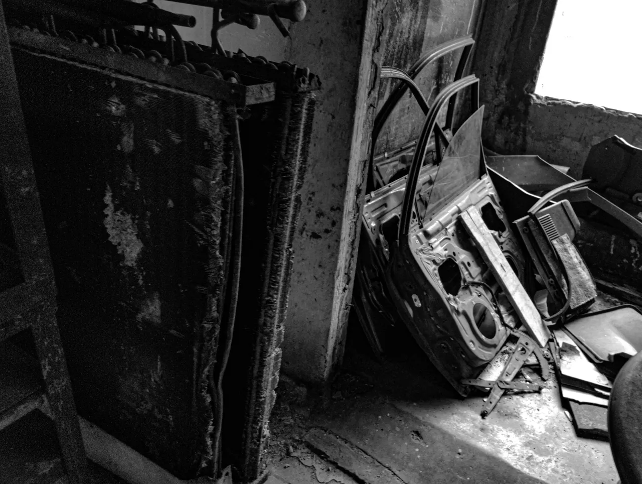 The debris from a car that took us all over Cuba to collect stories.