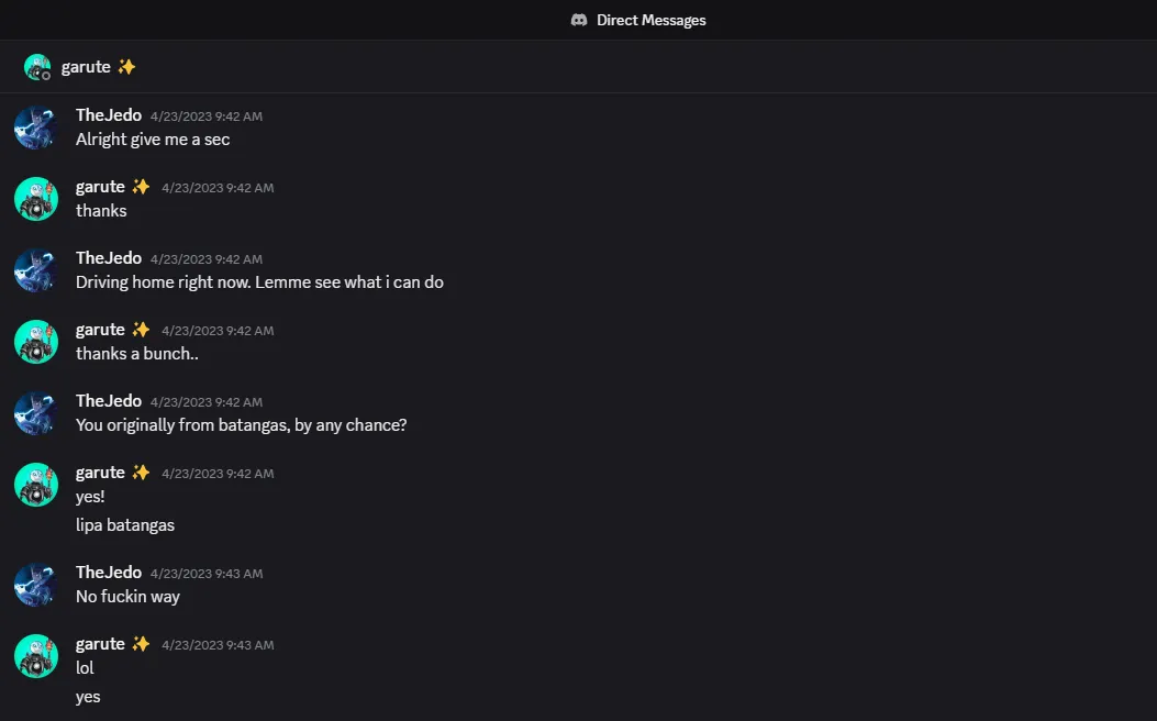 Chat via discord