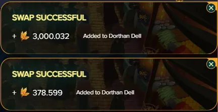Successful Swaps to obtain Grain