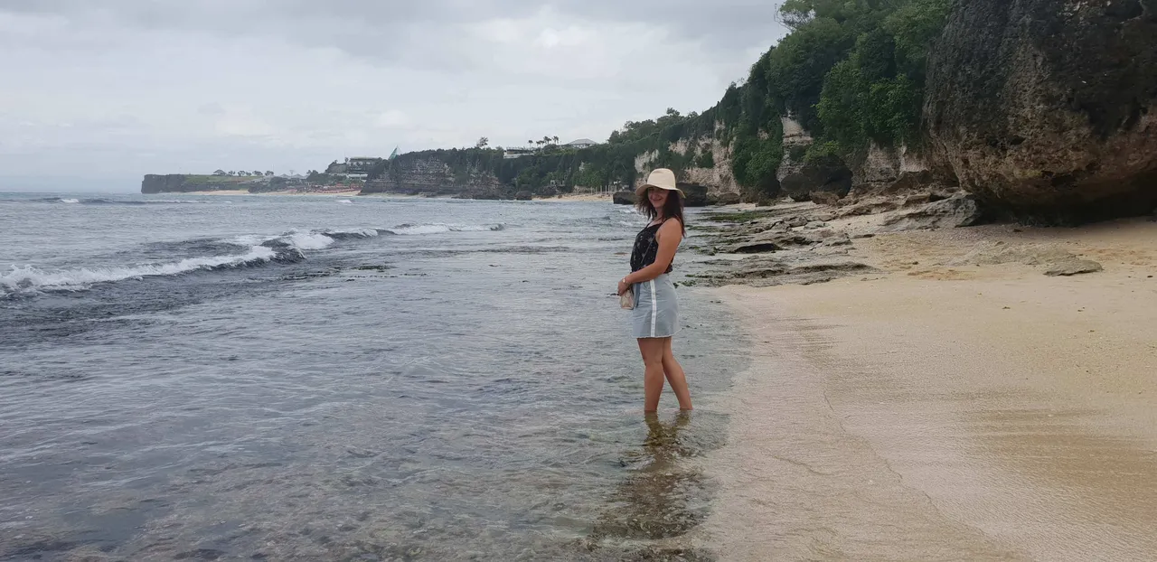 My friend Marinela enjoying her time at the Bingin beach
