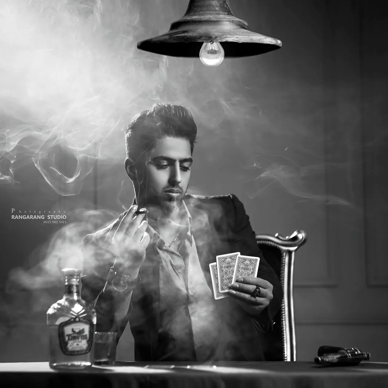 Three different photos of gangster and intellectual black and white...