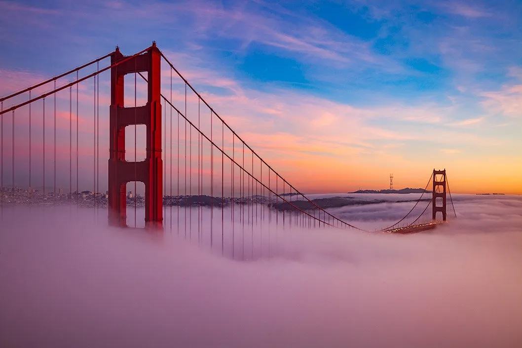 Golden Gate Bridge Engulfed in Fog