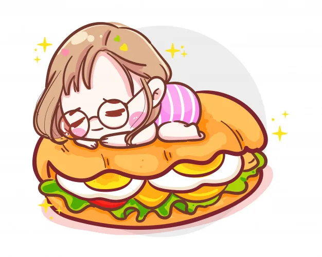 charactercutegirlsleepingdeliciousburgersandwichhamwhitebackgroundwithfastfoodmeal_791611201.jpg