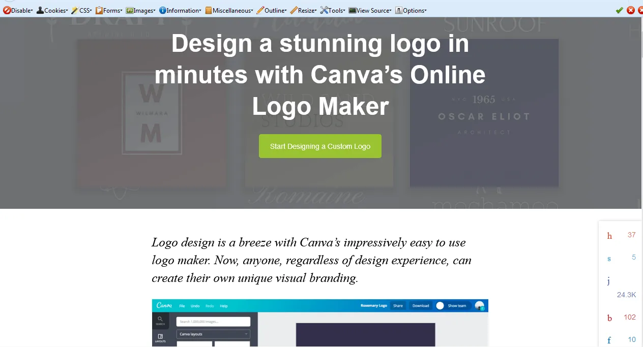 Canva HomePage