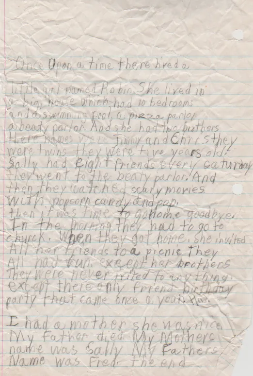 1989-03-28 - Tuesday - Susie Short Story by 8-year-old Katie Jean Arnold, Emmaus Christian School, plus Robin Short Story with no date included-3.png