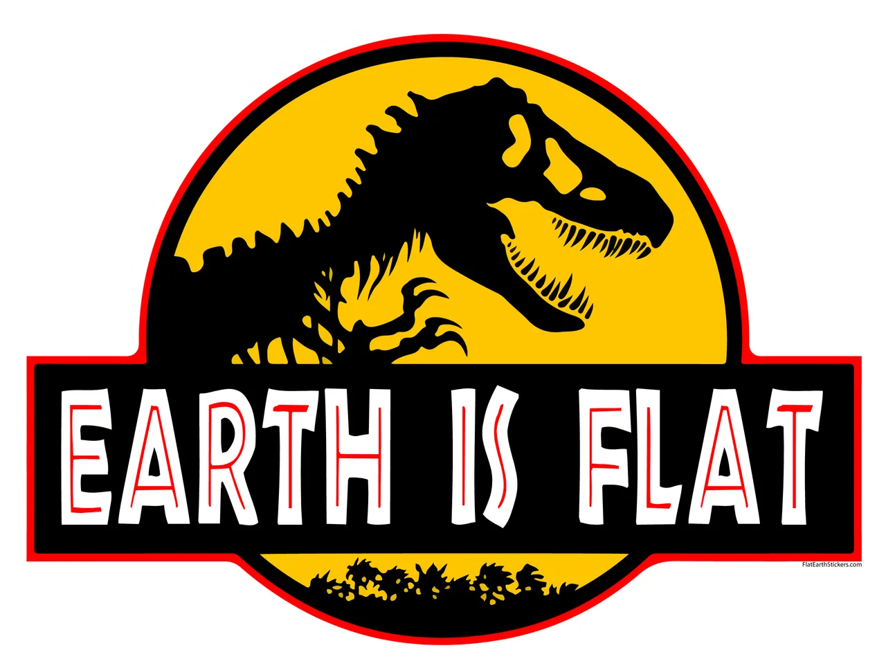 Jurasic Park Earth is flat parody logo.png