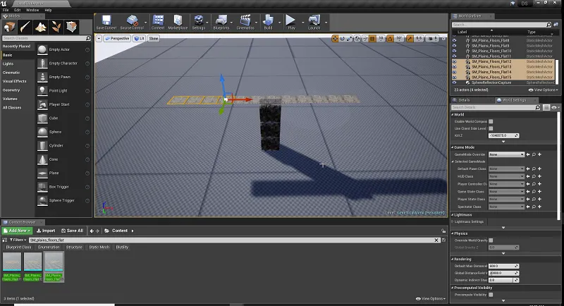 Unreal Engine 4 level design Arena map laying down the platfrom.png