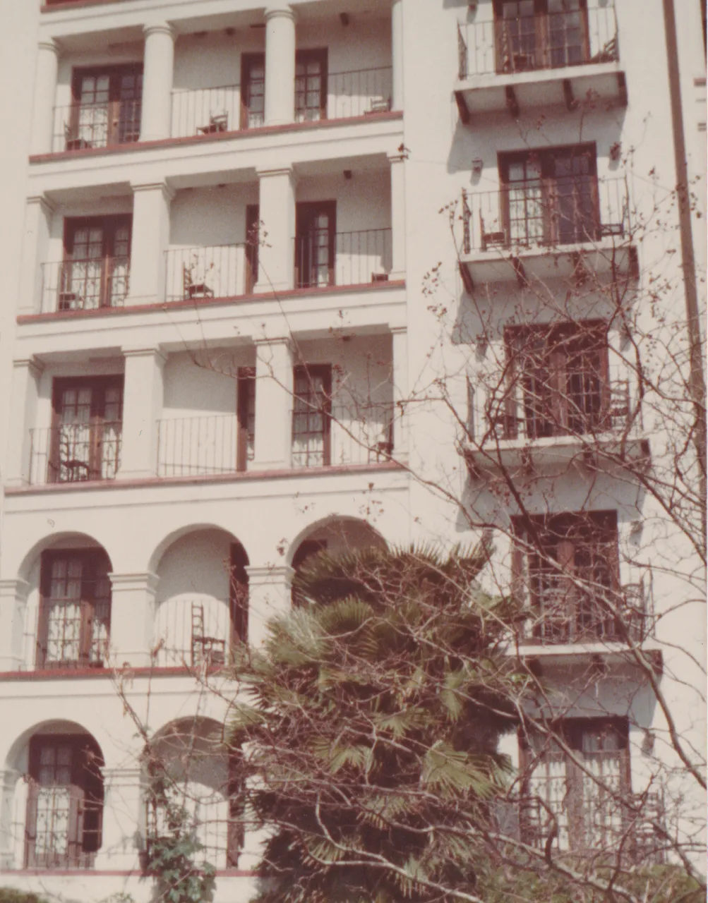 1975-03-26 - Wednesday - San Antonio, no dates on these pic-06 - Apartment building, windows, evergreen, 11pics ok.png