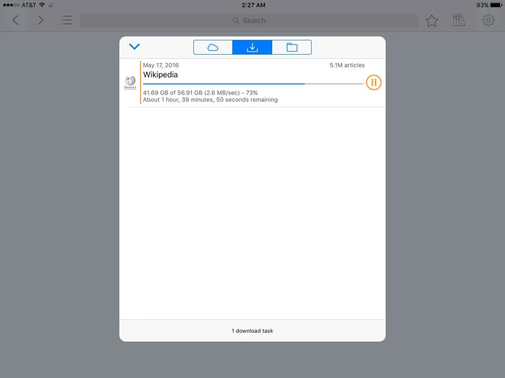 downloading wikipedia on kiwix