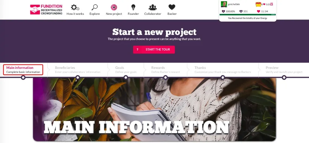 How to Create a Project on Fundition.io and Receive Donations!