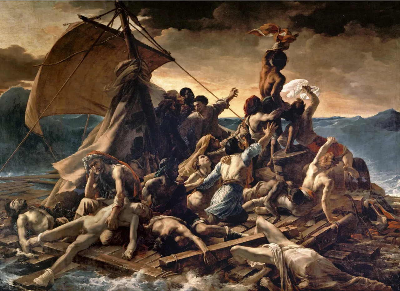 La balsa de la Medusa // The shipwreck of the Medusa. Jean Louis Théodore Géricault. Fuente/Source: https://evemuseografia.com/2015/01/08/20-obras-maestras-de-la-pintura-universal/