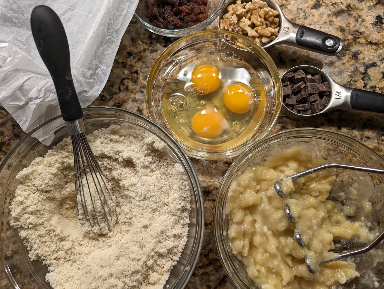 Baking banana bread