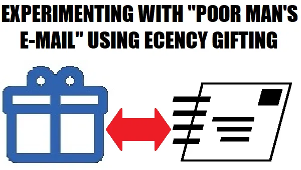 Bidirectional arrow between Ecency Gift icon and Mail icon