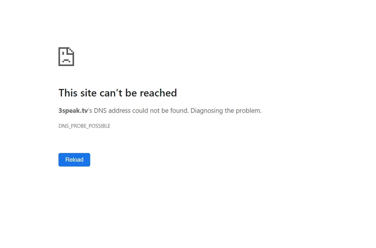 3speak.tv DNS error 27 July 2021