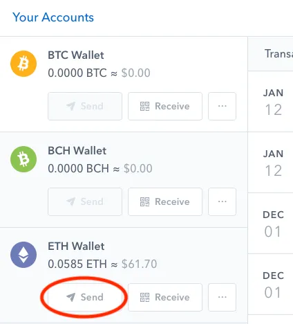 Coinbase Send