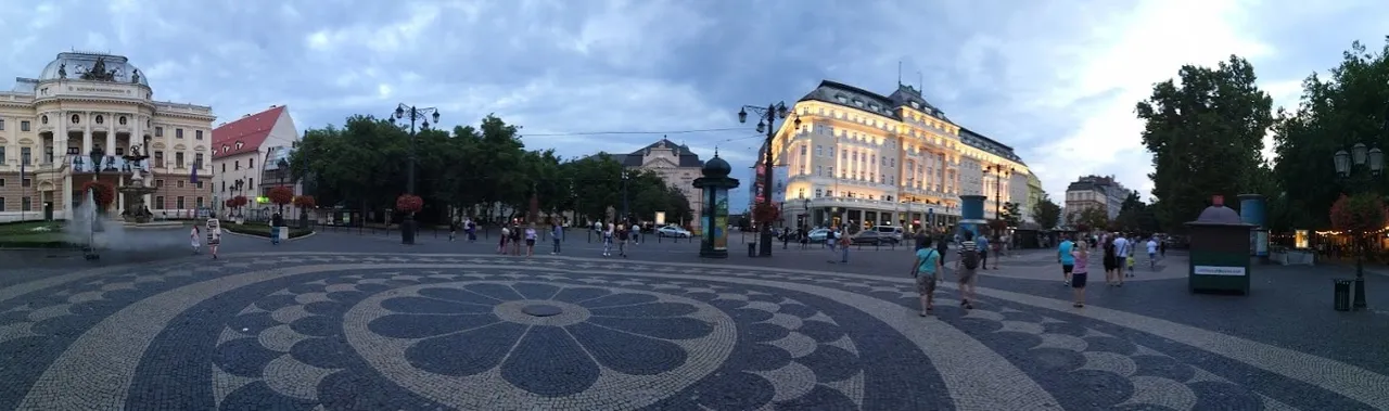 The beautiful Carlton hotel at the Hviezdoslav Square in Bratislava