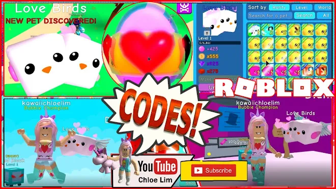 Roblox Bubble Gum Simulator Gameplay! 2 CODES That gives 25 minutes of 2X Hatch Speed! MY VALENTINES LOVE BIRDS!