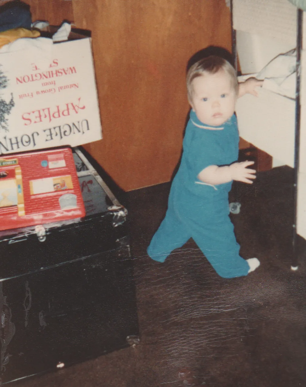 1981-05-13 - Wednesday - Katie in blue - black box - Standing - 10 Months Old.png