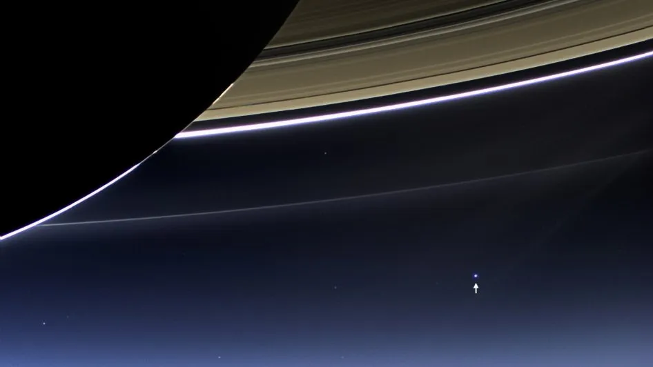 Saturn dark side Earth view