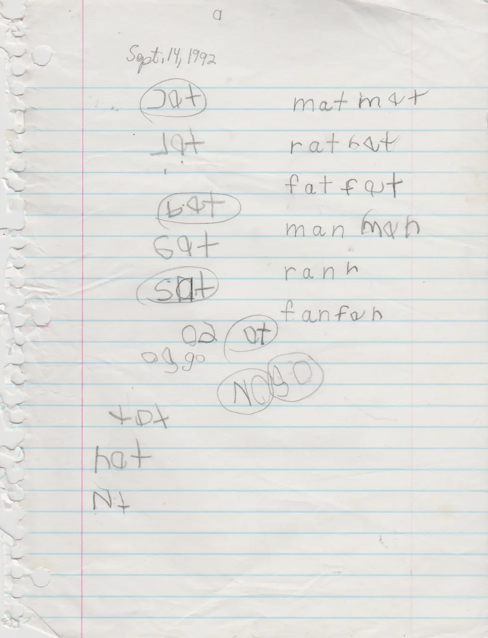 1992-10-14 - Monday - Spelling, Writing, Joey Arnold.png