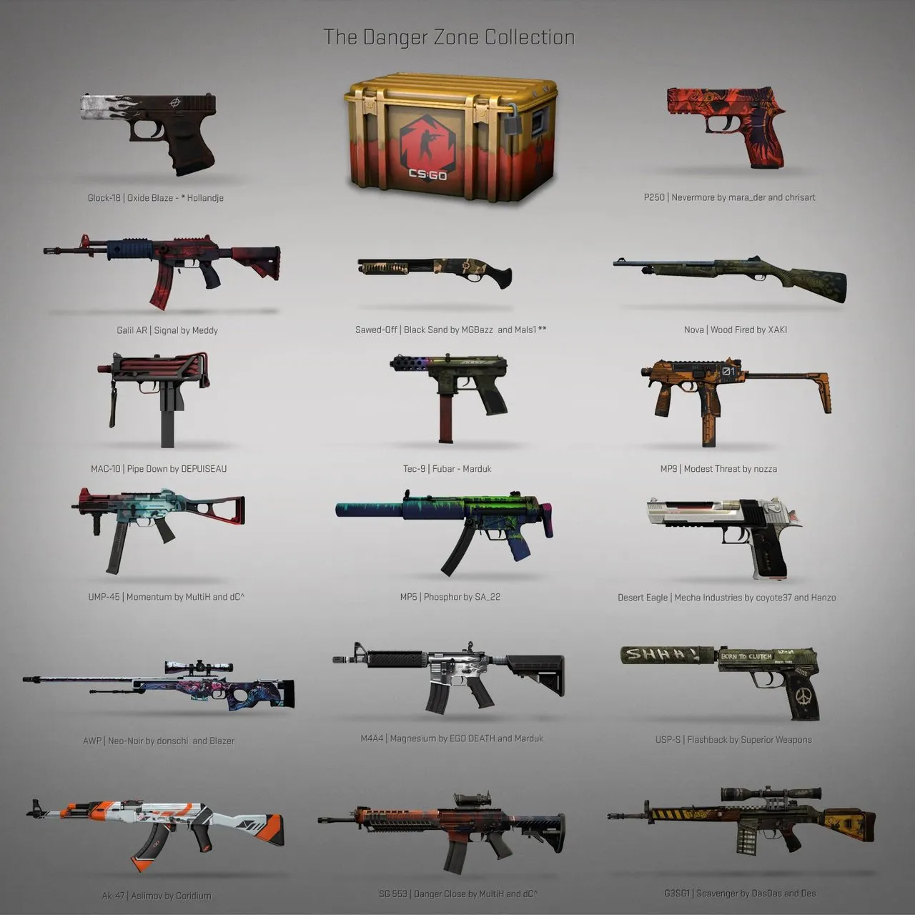 New CSGO Danger Zone case weapon skins