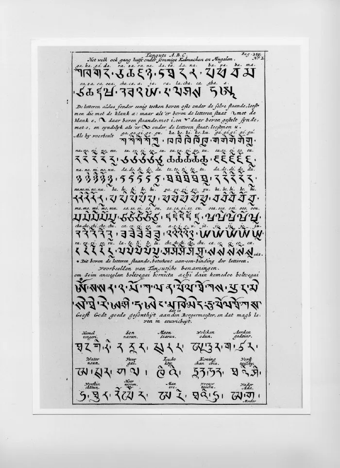 Tangut alphabet. Which is also in use among certain Calmucks and Mongols.