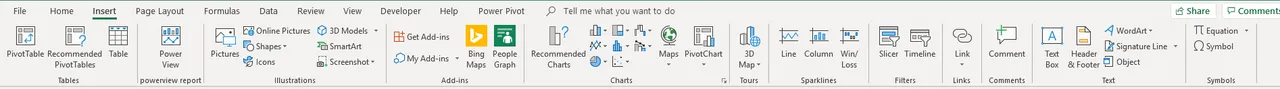 Learn excel what are on the excel ribbons