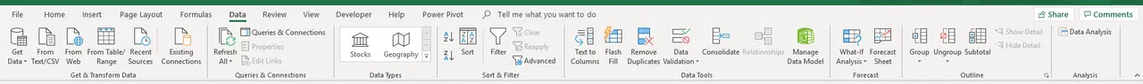 excel 101 what are on the excel ribbons