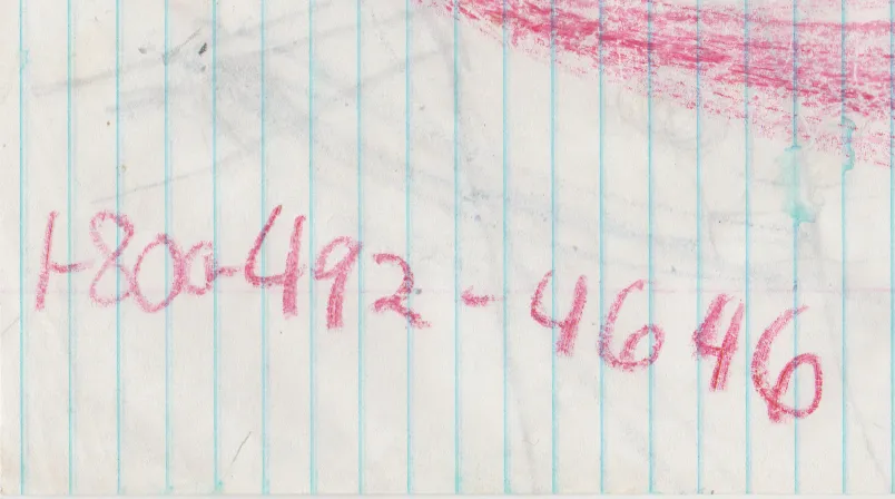 1993 maybe 1800 492 4646 Red Crayon Color Phone Number.png