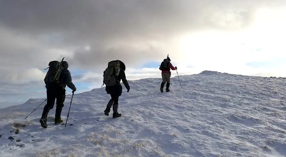 Heading up to the summit with John and Magda, by Nicky.jpg