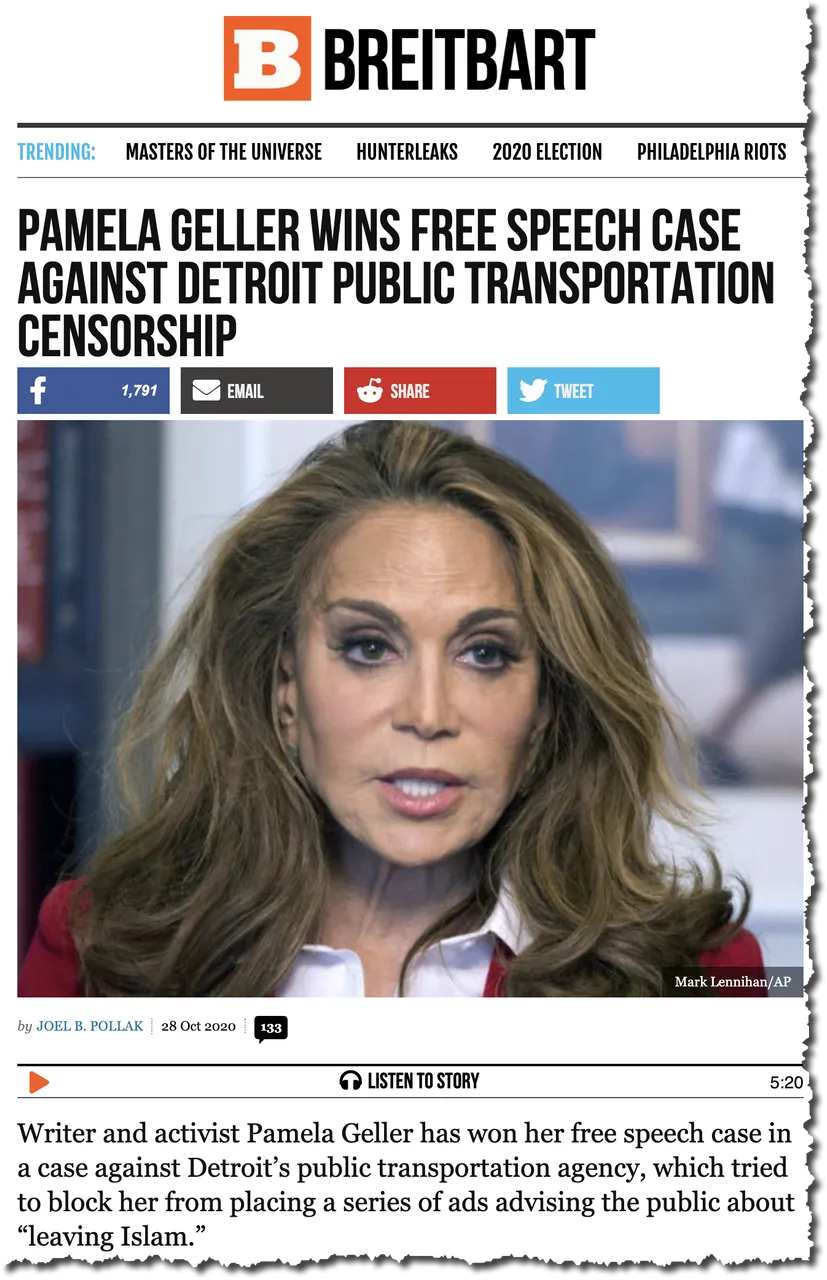 Pamela Geller wins again