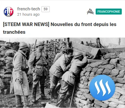 [STEEM WAR NEWS] Nouvelles du front depuis les tranchées