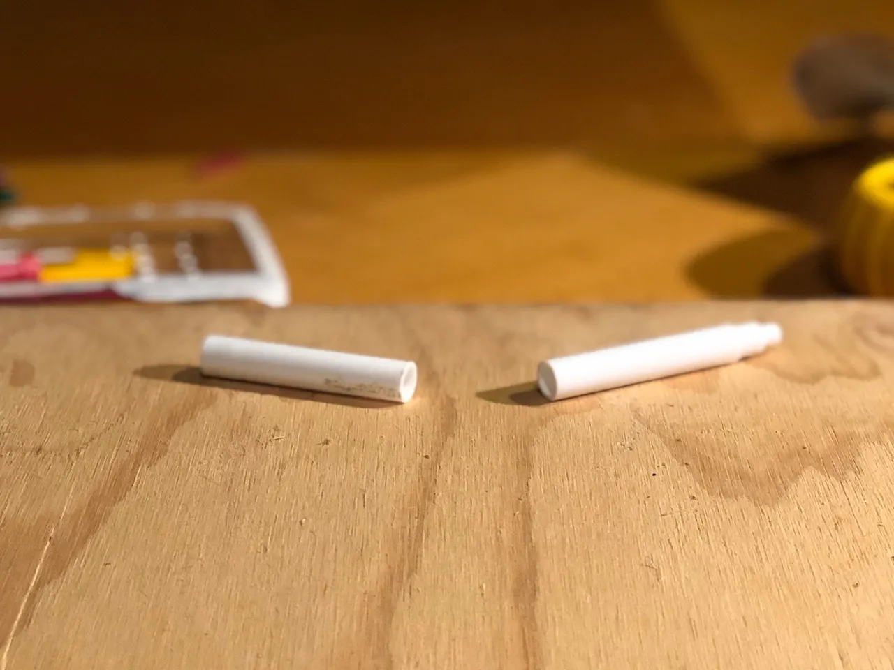 Cutting a Crayola ST in half
