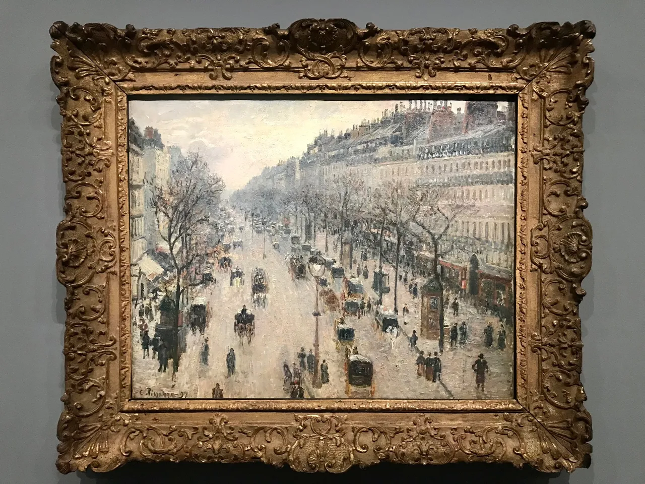 The Boulevard Montmartre on a Winter Morning, Camille Pissarro 1897