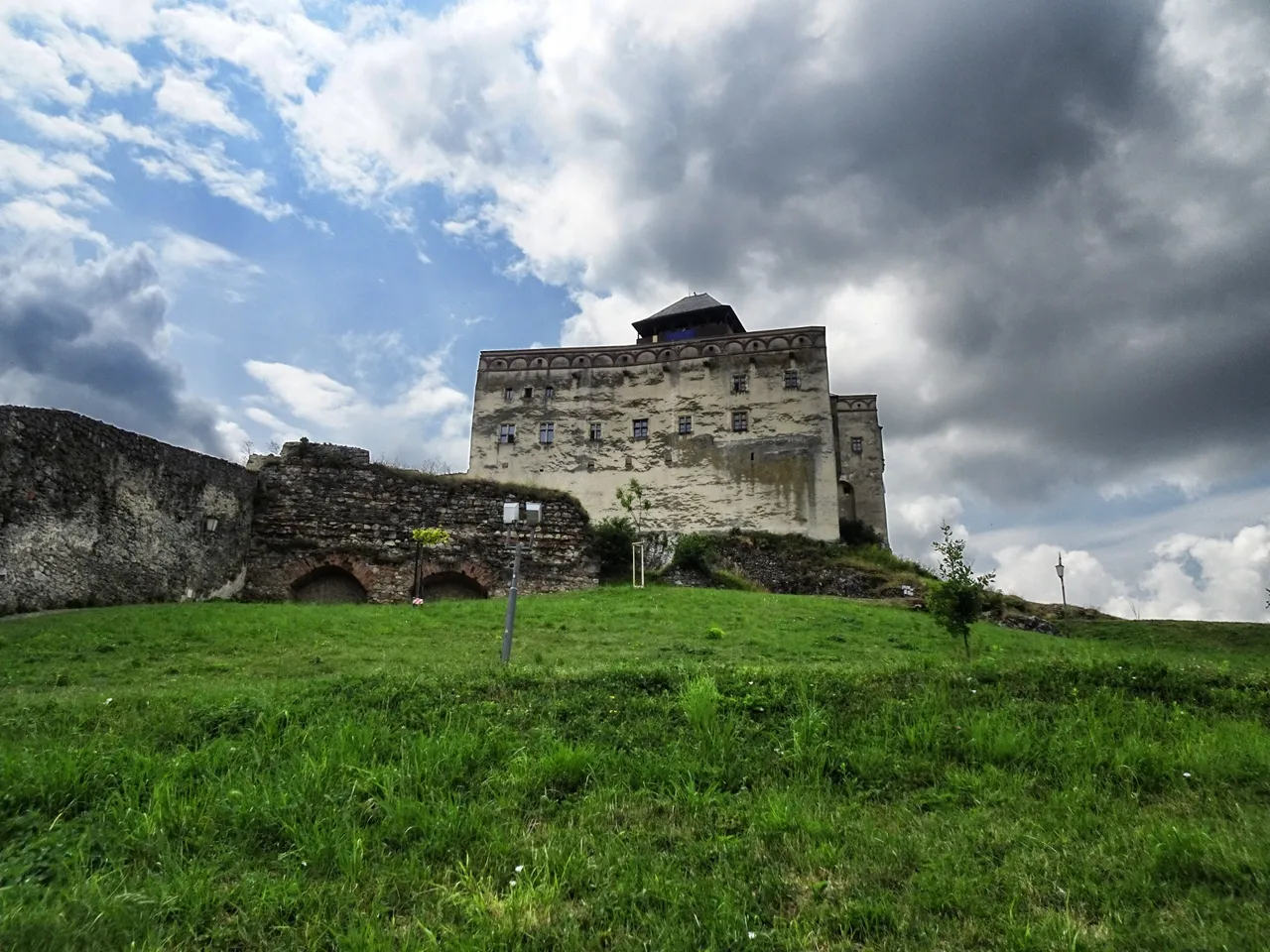 Green grass outside the castle