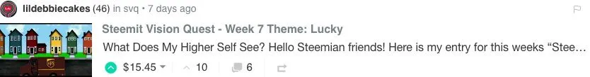 Steemit Vision Quest - Week 7 Theme: Lucky