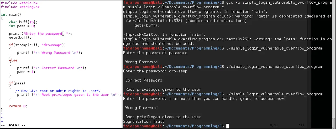 Figure 5. Simple Login Buffer Overflow Demonstration in C programming.png