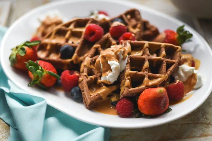 Chocolate Spelt Greek Yogurt Waffles + Maple Nut Butter Syrup (2).jpg