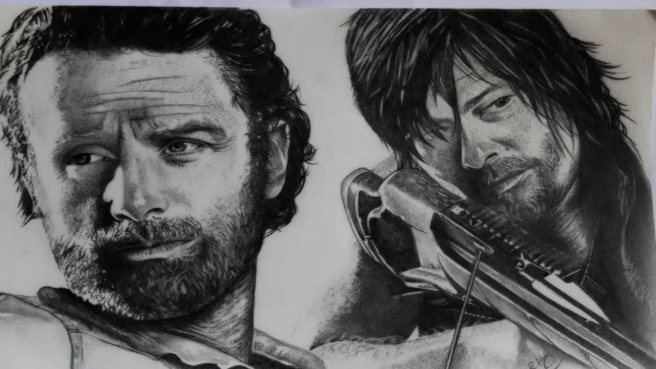 TWD Rick Grimes and Daryl Dixon (2017) - SpeedDrawing  Mc Grafite.png