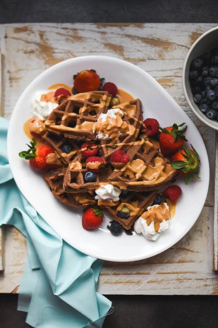 Chocolate Spelt Greek Yogurt Waffles + Maple Nut Butter Syrup (3).jpg