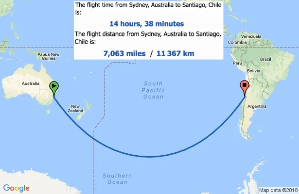 Flight Path Time Distance Speed Sydney Santiago Flat Earth SteemTruth.jpg